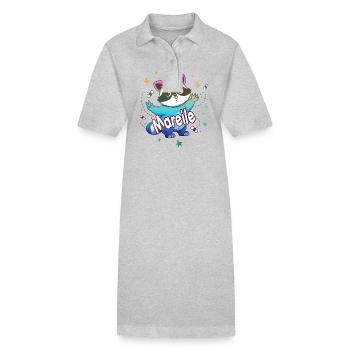 Mareile - Schöner Mädchen Name mit süßem Waschbär - Stanley/Stella Frauen Bio-Polokleid PAIGER - Schwarz - Vorne