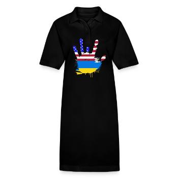 Ukraine - Stanley/Stella Frauen Bio-Polokleid PAIGER - Schwarz - Vorne