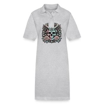 Pastel Goth Aesthetic Düsteres Skull Design - Stanley/Stella Frauen Bio-Polokleid PAIGER - Schwarz - Vorne