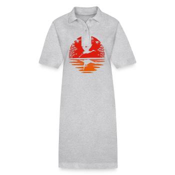 Crane Cute Lover Origami Animal Nature Bird - Stanley/Stella PAIGER Organic Women’s Polo Dress - black - Front