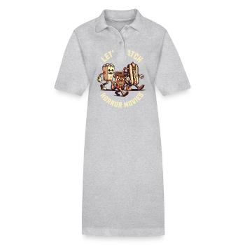 Let's Watch Horror Movies Funny Saying Design - Stanley/Stella PAIGER Organic Women’s Polo Dress - black - Front