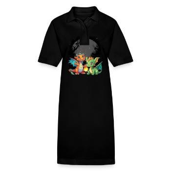 dragon mystique dragon conte de fées personnage de conte de fées - Robe polo bio PAIGER Stanley/Stella Femme - noir - Devant