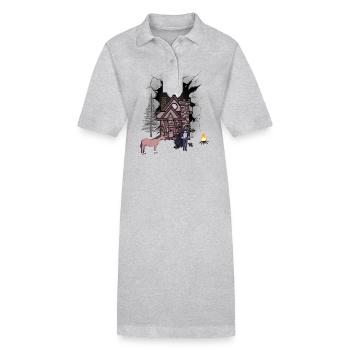 mystical castle medieval halloween warrior horse - Stanley/Stella PAIGER Organic Women’s Polo Dress - black - Front