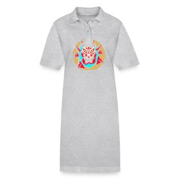 Kanji Japon Oni Démon Masque Ninja Samouraï - Robe polo bio PAIGER Stanley/Stella Femme - noir - Devant