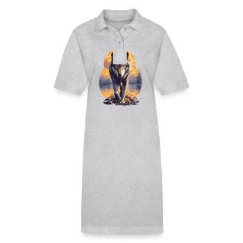 Wolves Wolf - Stanley/Stella PAIGER Organic Women’s Polo Dress - black - Front