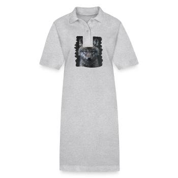 Wolves Wolf - Stanley/Stella PAIGER Organic Women’s Polo Dress - black - Front