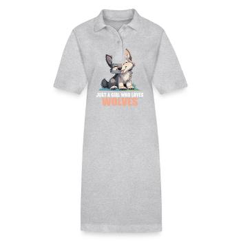 Wolves Wolf - Stanley/Stella PAIGER Organic Women’s Polo Dress - black - Front