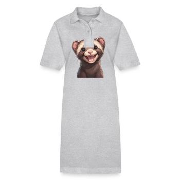 Ferret Frettchen - Stanley/Stella Frauen Bio-Polokleid PAIGER - Schwarz - Vorne