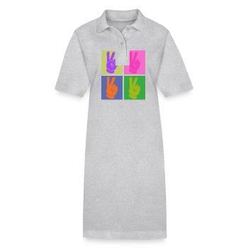 Poignée de paix colorée Pop Art Design - Robe polo bio PAIGER Stanley/Stella Femme - noir - Devant