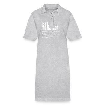 Funny English as a Second Language Teacher ESL ini - Stanley/Stella PAIGER Organic Women’s Polo Dress - black - Front