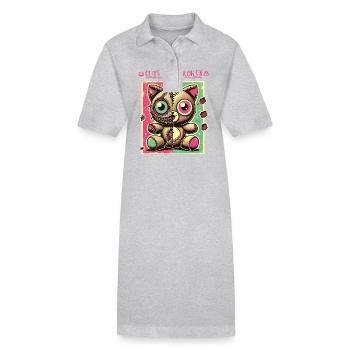 Psychopathe mental Design mignon mais cassé - Robe polo bio PAIGER Stanley/Stella Femme - noir - Devant