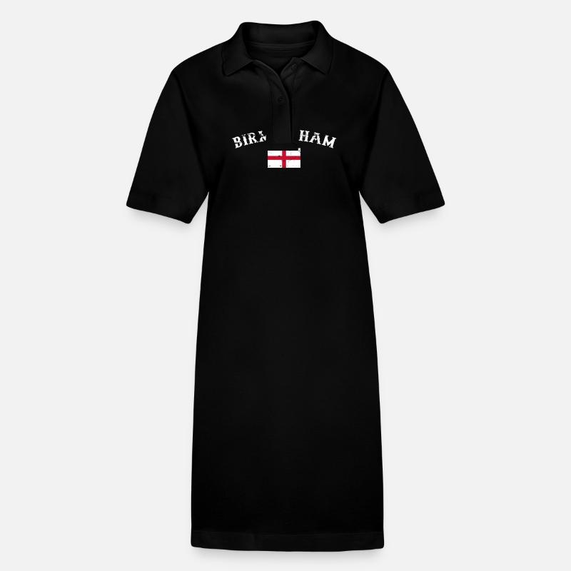 Birmingham, Angleterre, Vintage Drapeau Anglais - Robe polo bio PAIGER Stanley/Stella Femme - noir