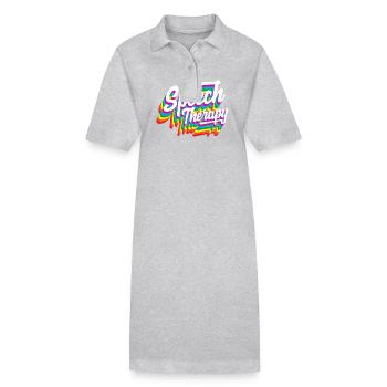Speech Therapist Rainbow Design - Stanley/Stella PAIGER Organic Women’s Polo Dress - black - Front
