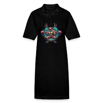 Noël Bodybuilder Renne Muscle Power - Robe polo bio PAIGER Stanley/Stella Femme - noir - Devant