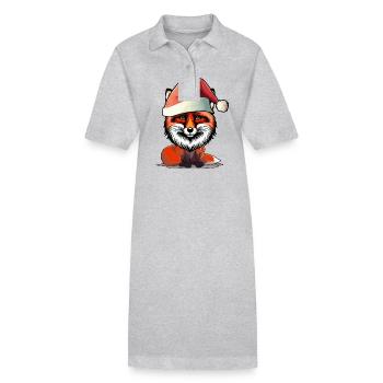 Weihnachtsmann Nikolaus Fuchs spaßig lustig - Stanley/Stella Frauen Bio-Polokleid PAIGER - Schwarz - Vorne