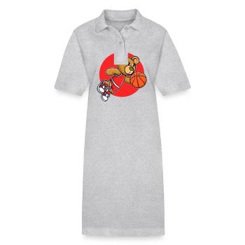 Basket Baller Teddy Bear Basketball - Stanley/Stella PAIGER Organic Women’s Polo Dress - black - Front