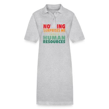 Nothing surprises me I'm working in HR Human Resou - Stanley/Stella PAIGER Organic Women’s Polo Dress - black - Front