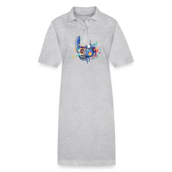 Techno Lover Bunte Kopfhörer Musik - Stanley/Stella Frauen Bio-Polokleid PAIGER - Schwarz - Vorne