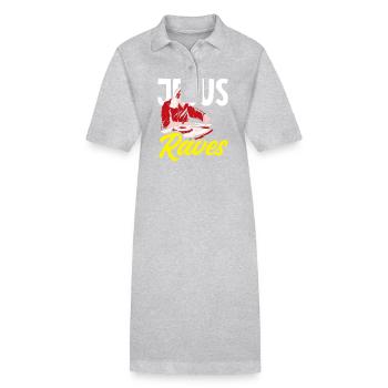 Techno Lover Jesus Raves DJ Kunst - Stanley/Stella Frauen Bio-Polokleid PAIGER - Schwarz - Vorne