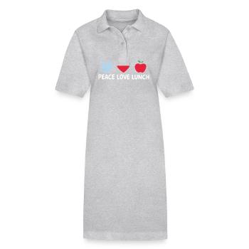 Peace Love Lunch Canteen cafeteria humor - Stanley/Stella PAIGER Organic Women’s Polo Dress - black - Front