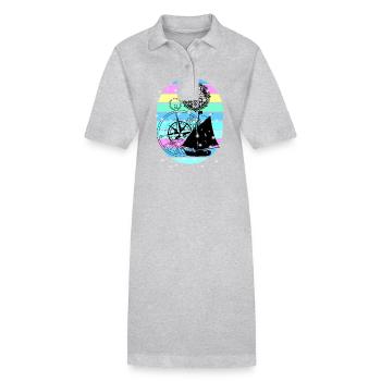 maritim Segelschiff Kompass Seefahrt Seemann - Stanley/Stella Frauen Bio-Polokleid PAIGER - Schwarz - Vorne