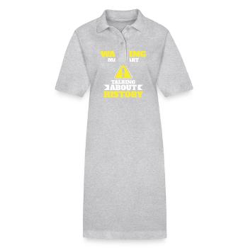 Warning Can Talk About History Adventure - Stanley/Stella PAIGER Organic Women’s Polo Dress - black - Front