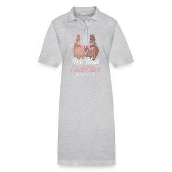 Otter Valentines Day Pun We Need - Stanley/Stella PAIGER Organic Women’s Polo Dress - black - Front