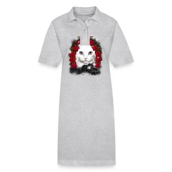 Cadeau de Noël Chat Conte de fées Conte de fées Personnage Noël - Robe polo bio PAIGER Stanley/Stella Femme - noir - Devant