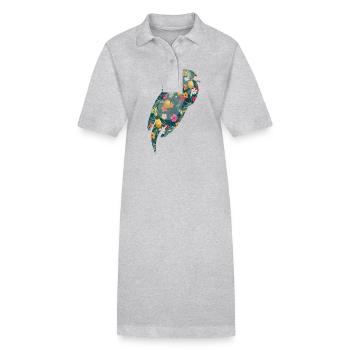 Otter Tropical Flowers Floral - Stanley/Stella PAIGER Organic Women’s Polo Dress - black - Front