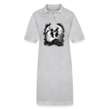 spiritual, angel, protector, guardian angel, moon - Stanley/Stella PAIGER Organic Women’s Polo Dress - black - Front