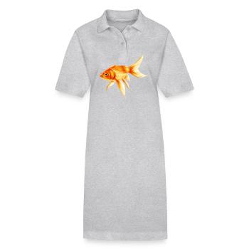 poisson rouge - Robe polo bio PAIGER Stanley/Stella Femme - noir - Devant