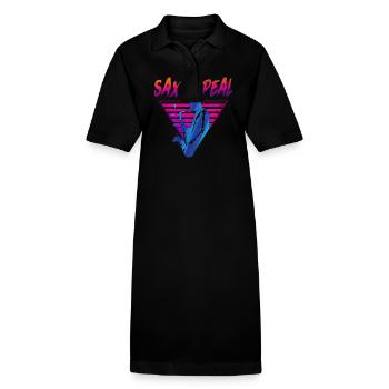Saxophone Retro Vintage Sax Appeal - Stanley/Stella PAIGER Organic Women’s Polo Dress - black - Front