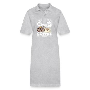 Sans le cœur de mes chats et de mes amateurs de café - Robe polo bio PAIGER Stanley/Stella Femme - noir - Devant