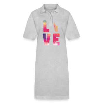 Saxophone Watercolor Love - Stanley/Stella Frauen Bio-Polokleid PAIGER - Schwarz - Vorne