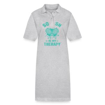 Squash is my Therapy Funny Squash Player - Stanley/Stella PAIGER Organic Women’s Polo Dress - black - Front