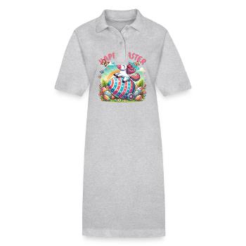 Happy Easter Unicorn – Colorful Egg Design - Stanley/Stella PAIGER Organic Women’s Polo Dress - black - Front