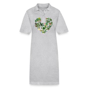 Amoureux des plantes Jardinage Coeur - Robe polo bio PAIGER Stanley/Stella Femme - noir - Devant