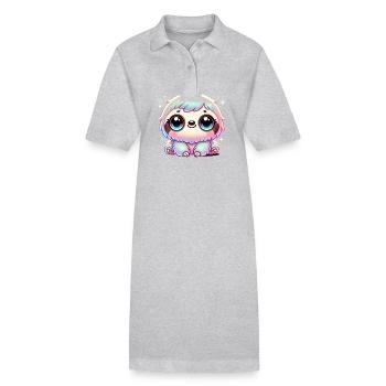 Super Cute Kawaii Baby Sloth - Stanley/Stella Frauen Bio-Polokleid PAIGER - Schwarz - Vorne
