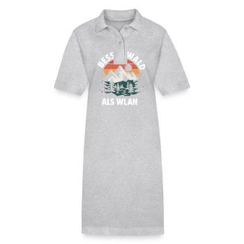 Besser Wald als WLan Natur Camping Wandern Witz - Stanley/Stella Frauen Bio-Polokleid PAIGER - Schwarz - Vorne