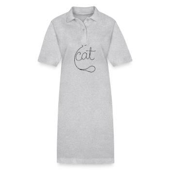 Dessin de chat simple pour l’amoureux des animaux - Robe polo bio PAIGER Stanley/Stella Femme - noir - Devant