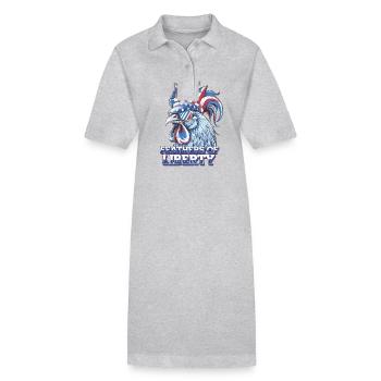 Liberty Rooster Feathers of America Freedom - Stanley/Stella PAIGER Organic Women’s Polo Dress - black - Front