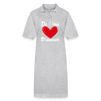 Doudou d'amour Humour Saint Valentin Idée - Robe polo bio PAIGER Stanley/Stella Femme - noir - Devant