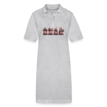 Vier Nilpferde Lustige Darstellung Mit - Stanley/Stella Frauen Bio-Polokleid PAIGER - Schwarz - Vorne