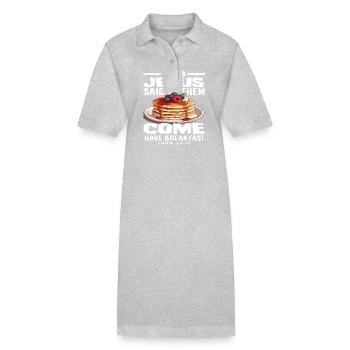 Pancakes And Jesus Said Come For Breakfast - Stanley/Stella PAIGER Organic Women’s Polo Dress - black - Front
