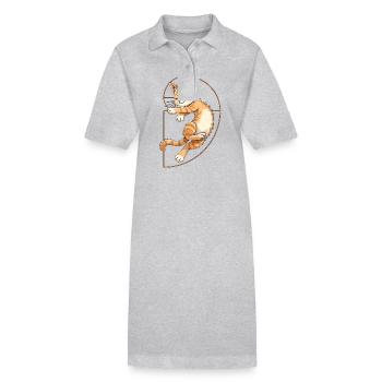 Fibonacci Cat - Stanley/Stella PAIGER Organic Women’s Polo Dress - black - Front