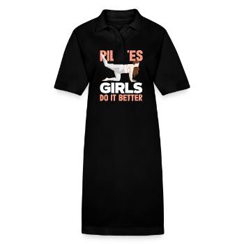 Les filles de Pilates le font mieux - Robe polo bio PAIGER Stanley/Stella Femme - noir - Devant