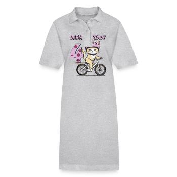 VÉLO CHAT BAAM !! DÉJÀ QUATRE - Robe polo bio PAIGER Stanley/Stella Femme - noir - Devant