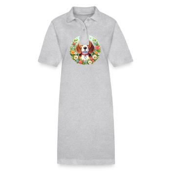 Fleurs de beagle - Robe polo bio PAIGER Stanley/Stella Femme - noir - Devant