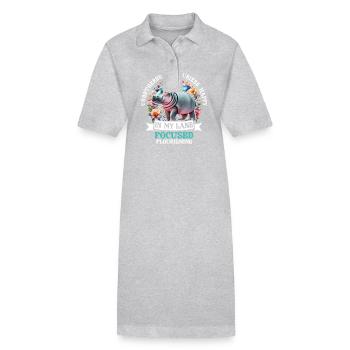 Unbothered Moisturized Happy Hippo In My Lane - Stanley/Stella PAIGER Organic Women’s Polo Dress - black - Front