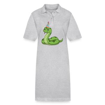 Animal Cartoon Party Snake - Stanley/Stella PAIGER Organic Women’s Polo Dress - black - Front